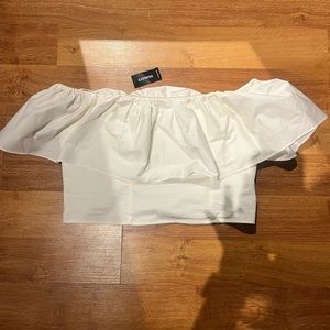 Off the shoulder white top